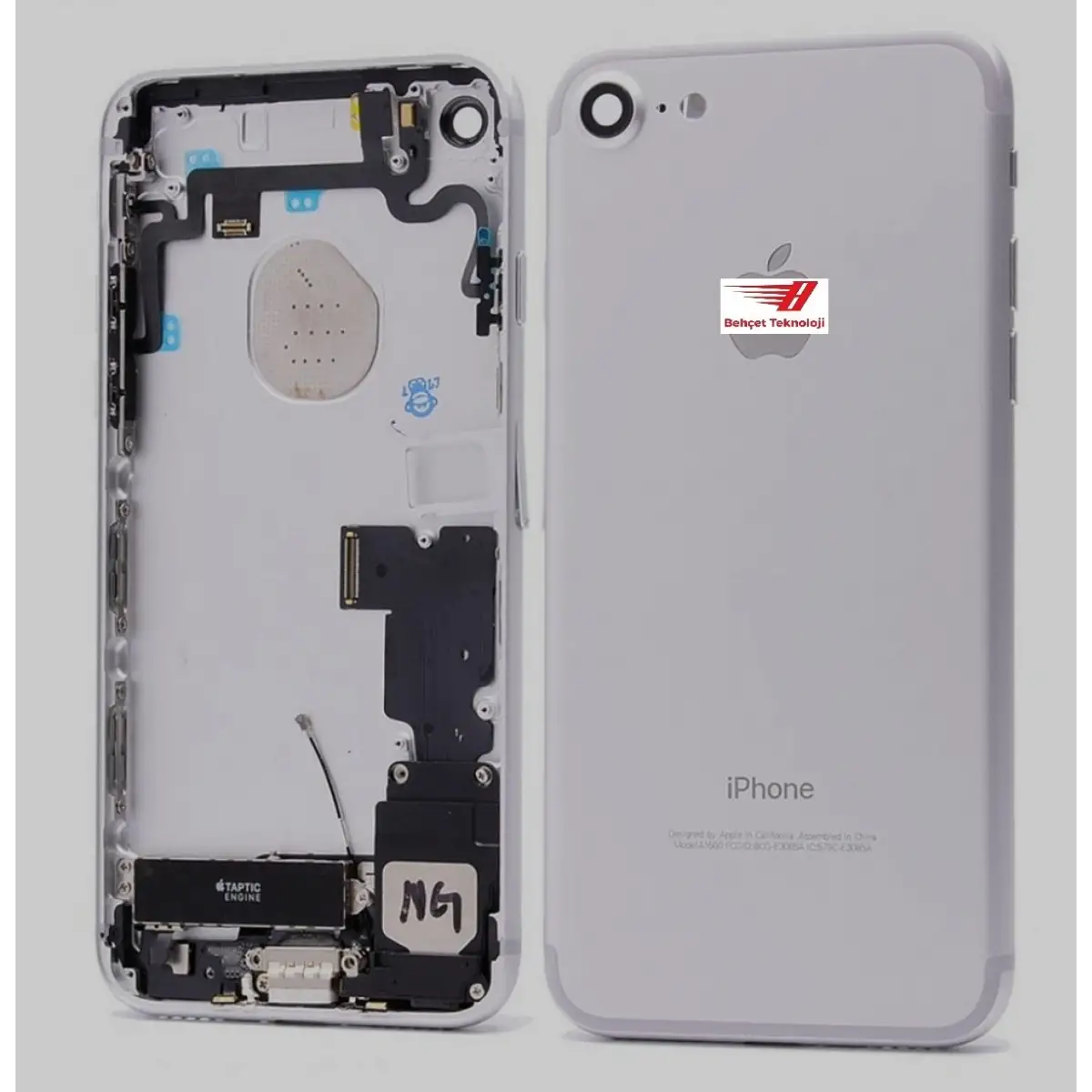 Apple iPhone 7 - 7G Arka Kasa Full Dolu Gümüş Silver