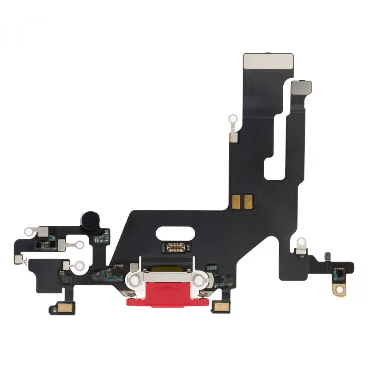 iPhone 11 Şarj Soketi Kulaklık Mikrofon Film Bordu Kırmızı