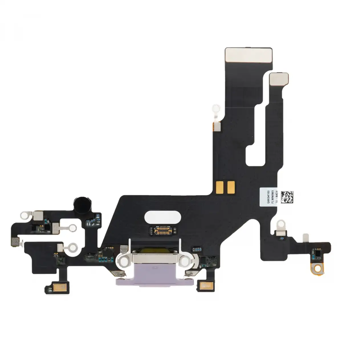 iPhone 11 Şarj Soketi Kulaklık Mikrofon Film Bordu Mor