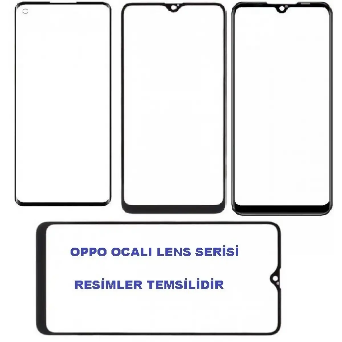 OPPO Reno Z Ocalı Ön Cam Lens Beyaz