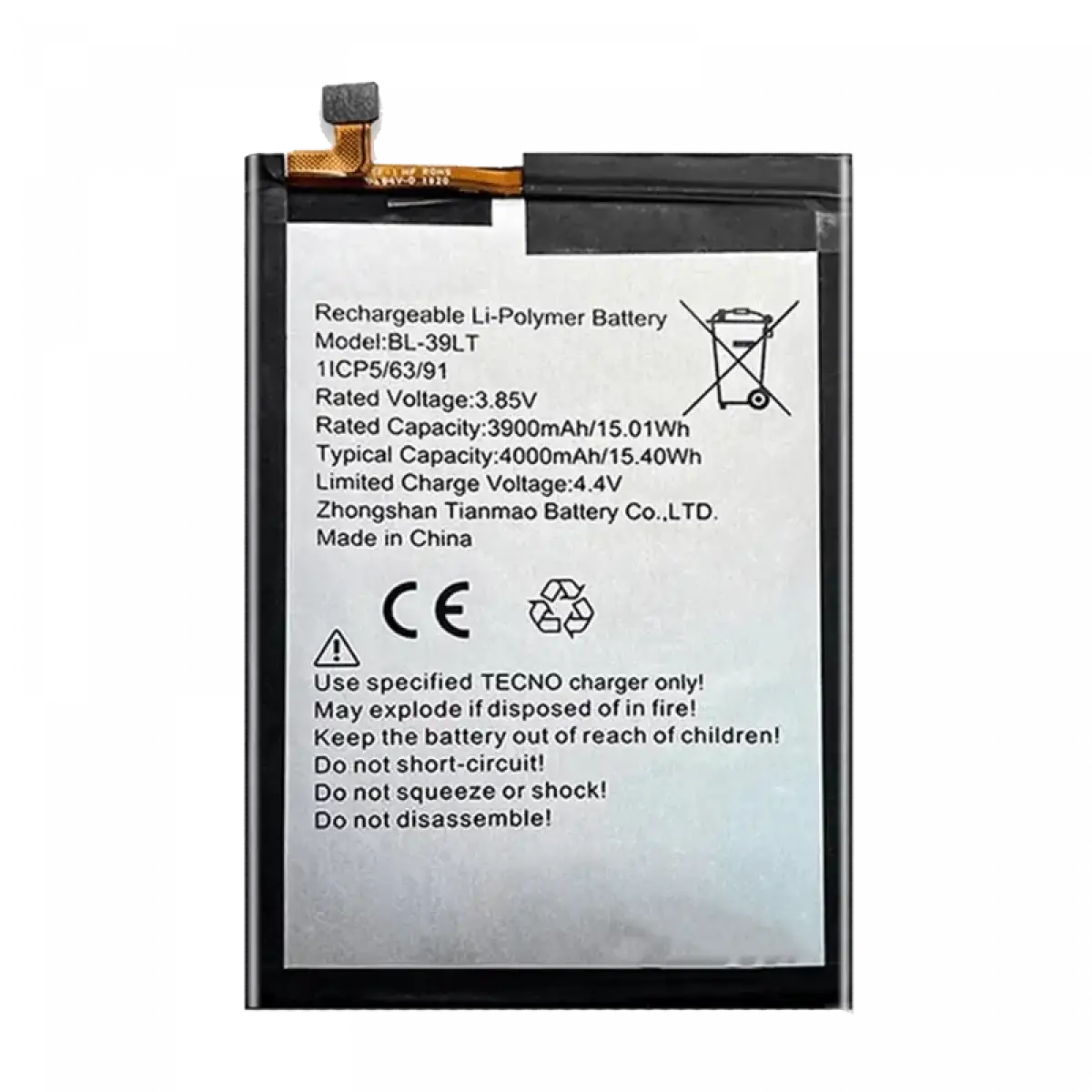 Tecno Spark 4 Lite Batarya Pil