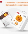 Dokunmatik Balkabağı Gece Lambası - 3 Kademeli Şarjlı Telefon Standı