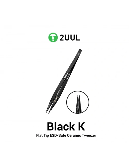 2UUL TW32 Siyah K Düz Uçlu ESD Güvenli Seramik Cımbız