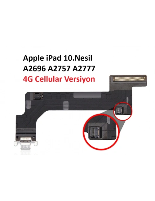 Apple iPad 10.Nesil A2696 A2757 A2777 Şarj Soketi 4G CELLULAR VERSİYON