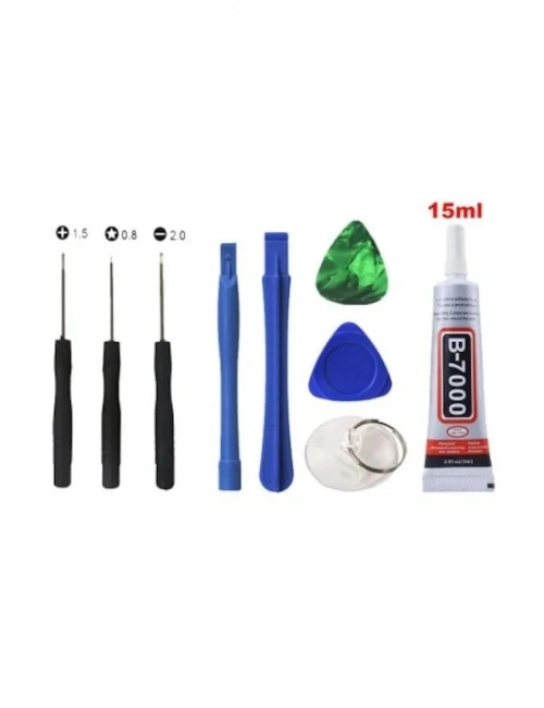 B7000 Ekran Cam Kapak Yapıştırıcı 15 ML Şeffaf+Tamir Seti
