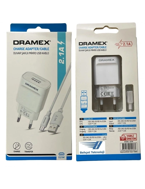Dramex D21M 2.0 Usb Giriş Başlık + Micro Usb Kablo Şarj Seti