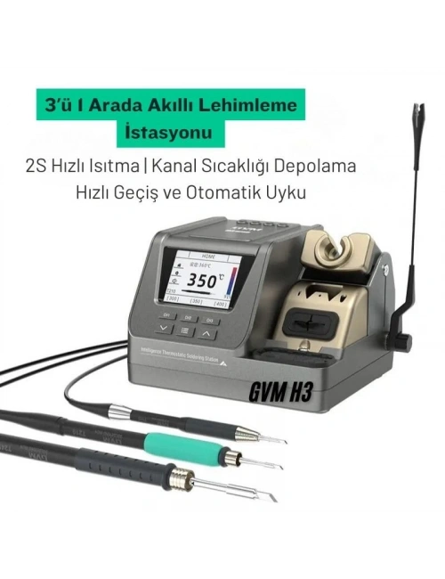 Gvm H3 Akıllı Lehim İstasyonu Havya 3 Kollu