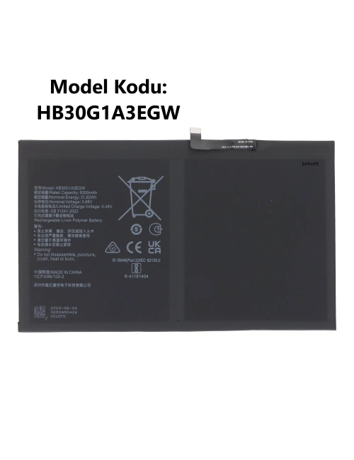 Huawei Honor Pad 9 HEY2-W09 HEY2-AN09 HEY2-AL09 HB30G1A3EGW Tablet Batarya Pil