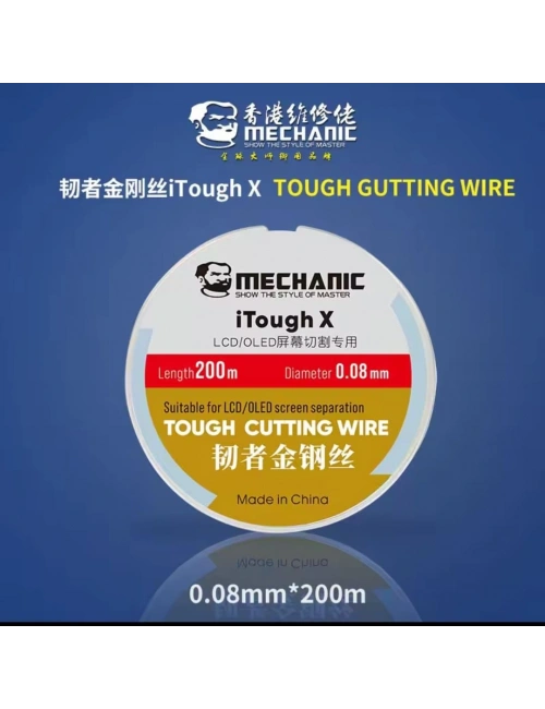 Mechanic iTough X Cam Kesme Teli - Ekran Kesme Teli 200m 0.08 mm
