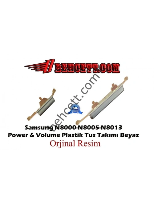 Samsung Galaxy Note GT-N8000 N8005 N8010 Power + Volume On Off Plastik Tuşu Beyaz
