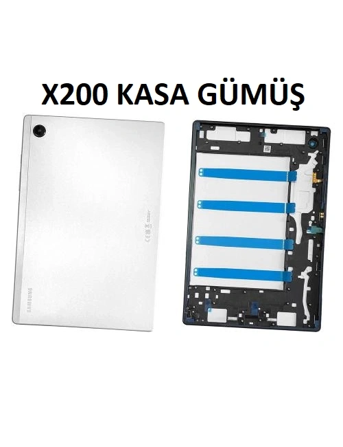 Samsung Galaxy Tab A8 SM-X200 X205 Arka Kasa Kapak GÜMÜŞ SIFIR