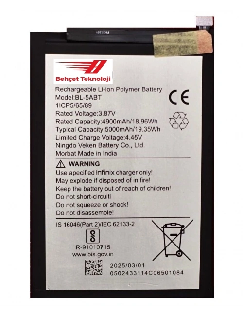 Tecno Spark 30C 4G KL5n Batarya Pil