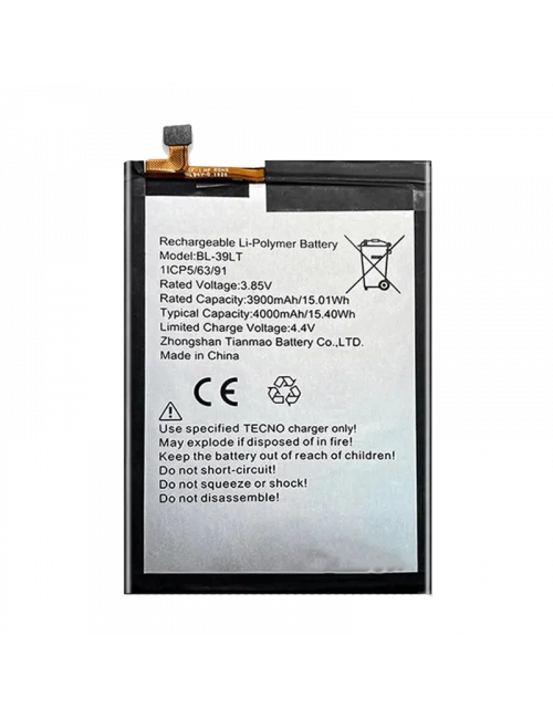 Tecno Spark 4 Lite Batarya Pil