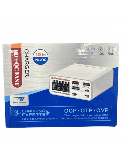 WLX-899+ Plus Çoklu USB / Type-C Hızlı Şarj Güç İstasyonu 100W