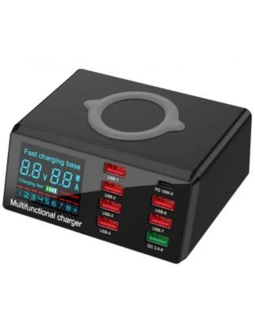 WLX-X9 Type-C 18W 8 Ports USB Fast Wireless Charger