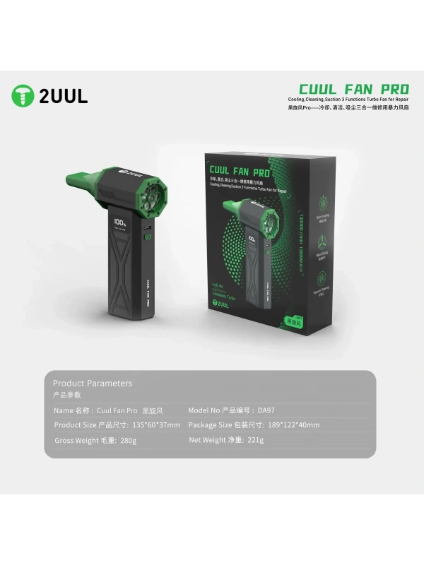2UUL DA970 Cuul Fan Pro Çok Fonksiyonlu Turbo Fan