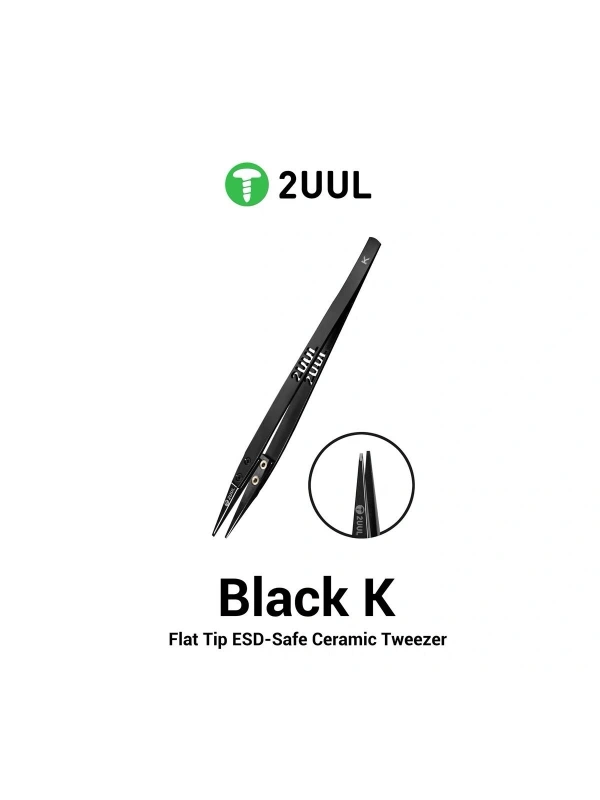 2UUL TW32 Siyah K Düz Uçlu ESD Güvenli Seramik Cımbız