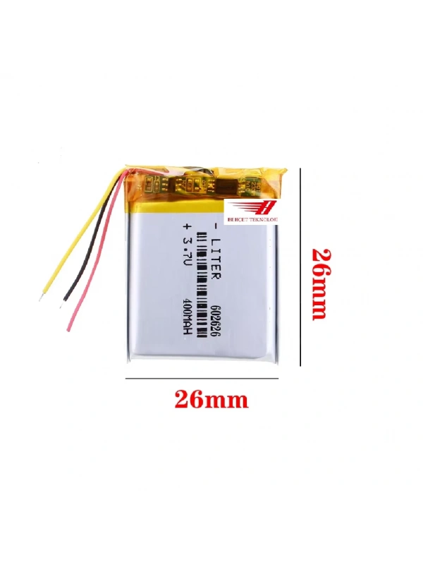 602626 3.7v 400mah Li-Polymer Batarya Pil