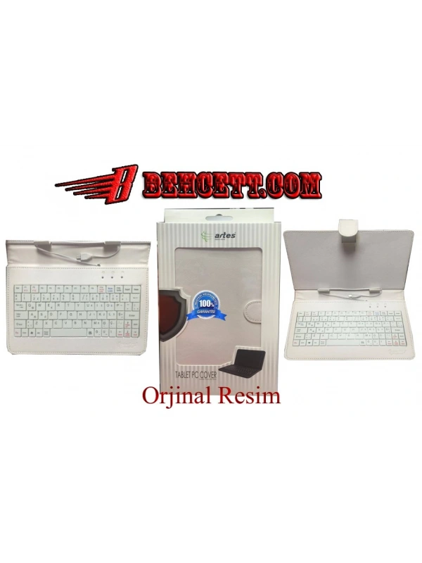7 Klavyeli Tablet Kılıfı Beyaz