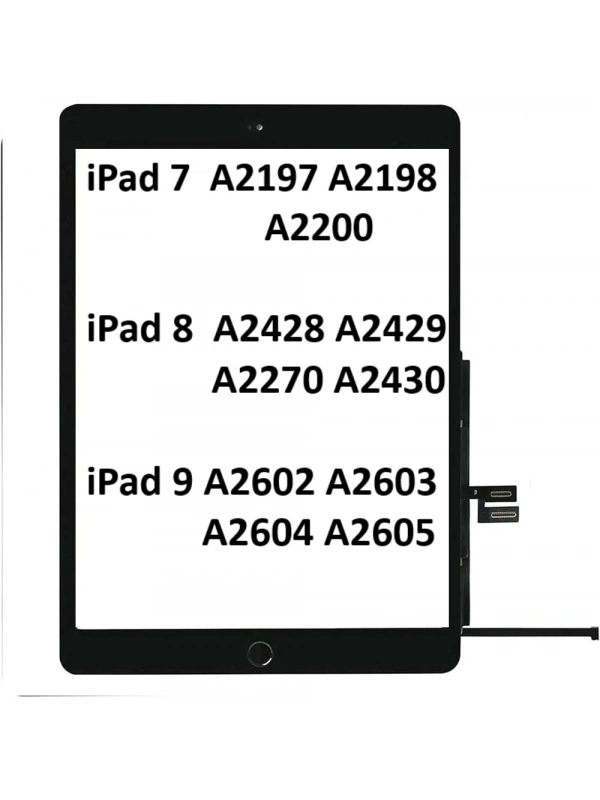 Apple iPad 9.Nesil A2602 A2603 A2604 A2605 Dokunmatik Tuşlu SİYAH