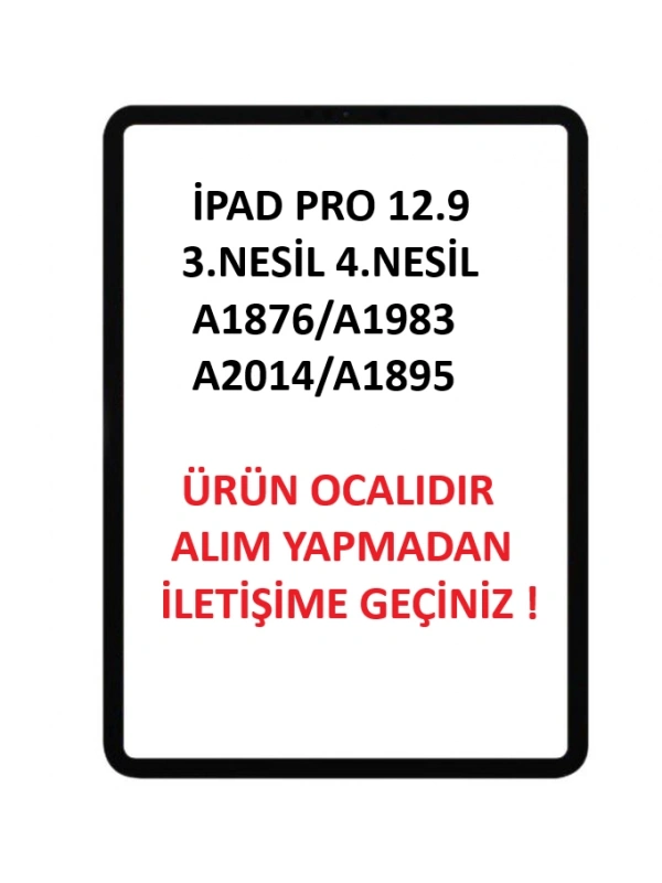 Apple iPad Pro 12.9 3.Nesil A1876 A1895 A1983 A2014 Ön Cam Lens