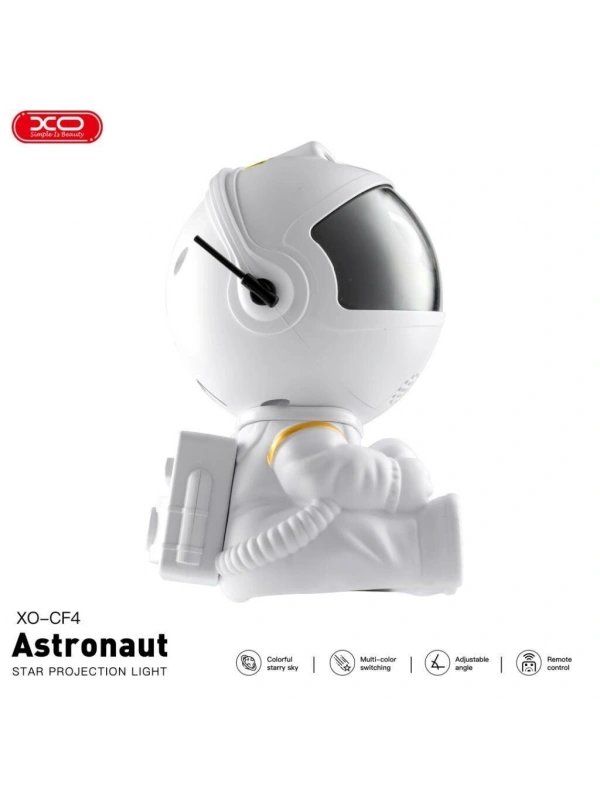 Astronot Temalı Yıldızlı Gökyüzü Projeksiyon Gece Lambası ve Bluetooth Hoparlör