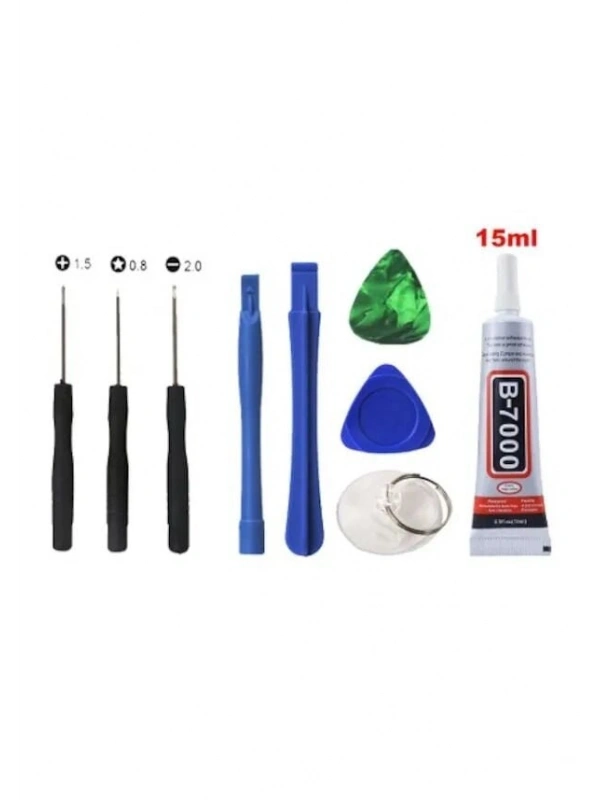 B7000 Ekran Cam Kapak Yapıştırıcı 15 ML Şeffaf+Tamir Seti