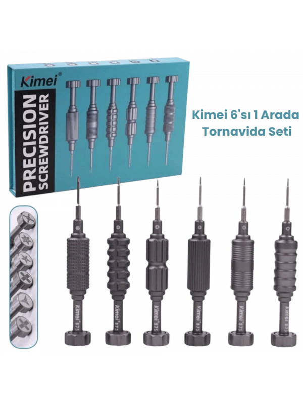 Kimei KM875 6sı 1 Arada Hassas Tornavida Seti