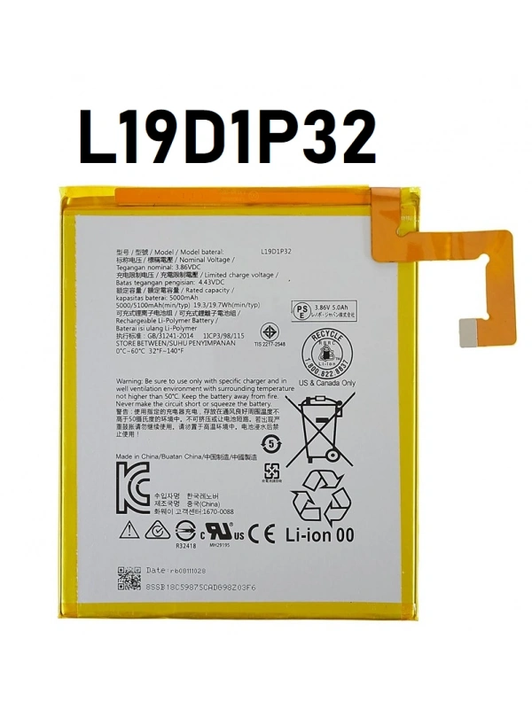 Lenovo  M10 TB-X306 X306F L19D1P32 Batarya Pil