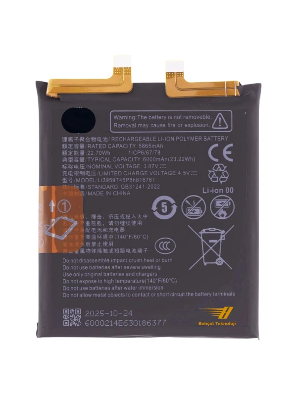 Li3959T45P8h816761 Kodlu Telefon Batarya Pil