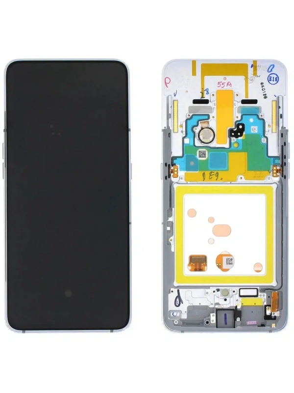 Samsung Galaxy A80 SM-A805 Lcd Ekran Dokunmatik Orijinal Çıtalı Servis Gri
