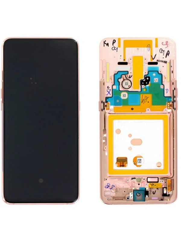 Samsung Galaxy A80 SM-A805 Lcd Ekran Dokunmatik Orijinal Çıtalı Servis Pembe