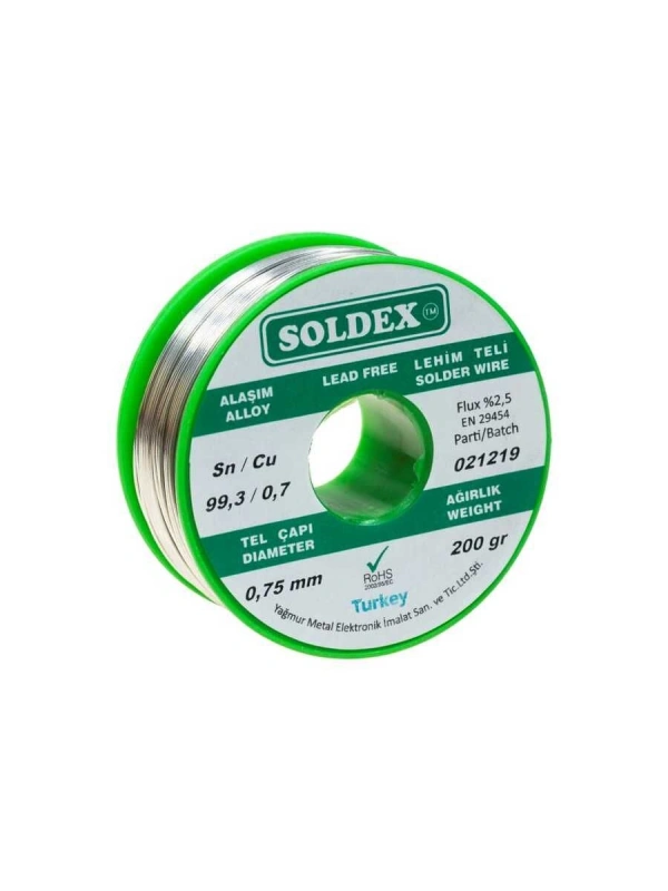 Soldex 0.75 Mm 200 Gr Kurşunsuz Lehim Teli