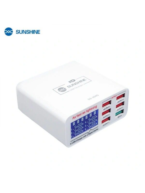 Sunshine SS-304Q 6 Portlu Akıllı QC3.0 Hızlı Şarj İstasyonu