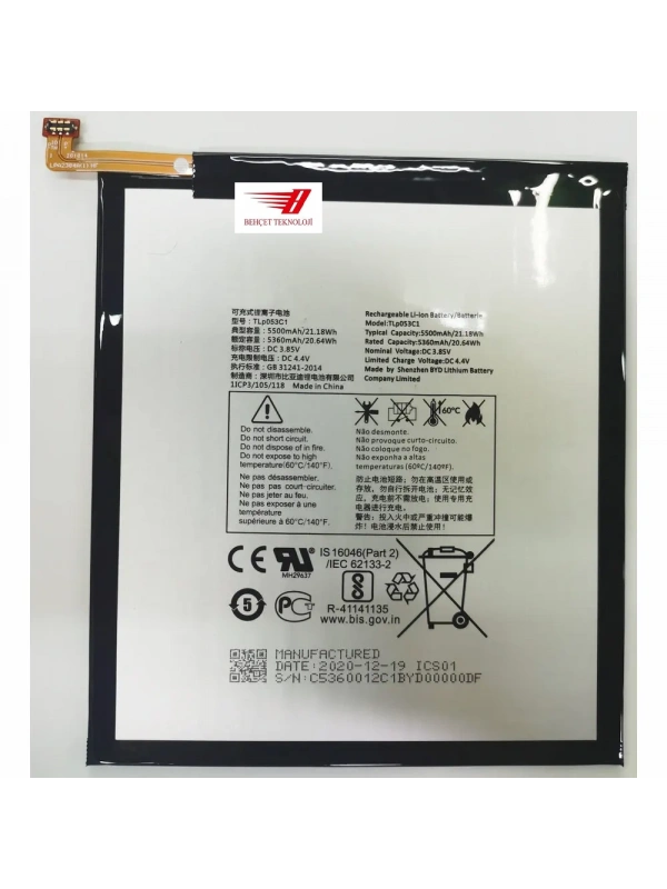 TCL Tab 10s Wifi 9081x TLp053C1 Batarya Pil