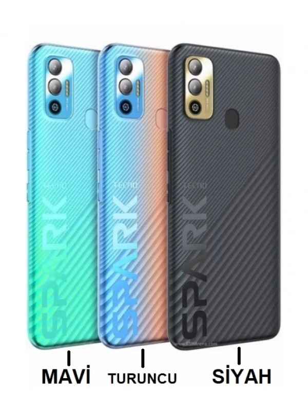Tecno Spark 7T Arka Kapak Pil Kapağı Mavi