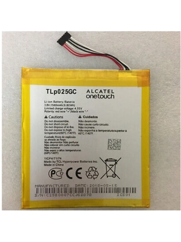 TLp025GC Kodlu 3.8v 2580mAh Tablet Batarya Pil