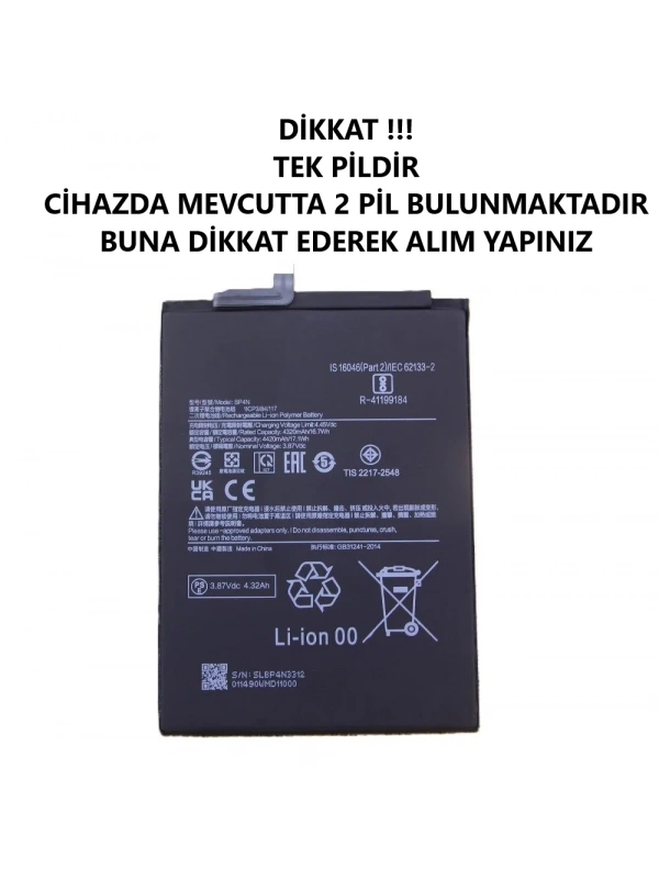 Xiaomi Pad 6 23043rp34g Xiaomi Pad 6 Pro Batarya Pil