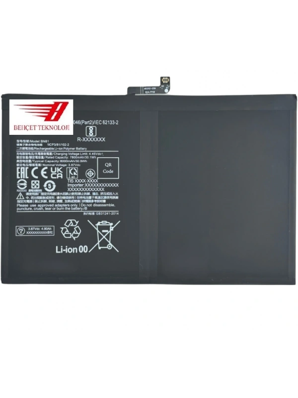 Xiaomi Redmi Pad 10.6 22081283G BN81 Batarya Pil