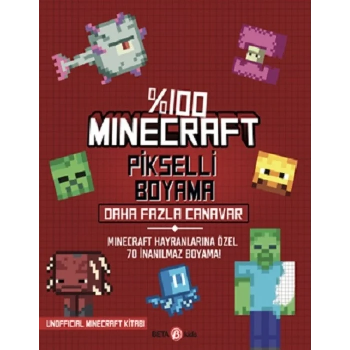 %100 Minecraft Pikselli Boyama Daha Fazla Canavar
