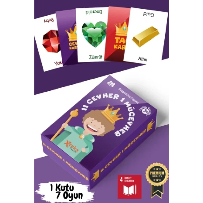 11 Cevher 1 Mücevher| 4-8 Yaş Eğitici Kart Oyunu|