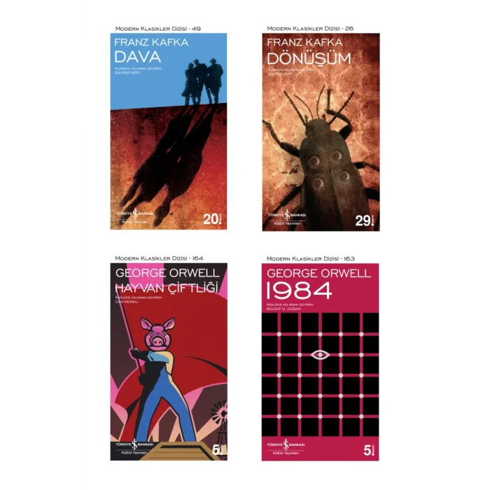 1984 + Dava + Dönüşüm + Hayvan Çiftliği- 4 Kitap Set - Iş Bankası Özel Set 1984 Kitabı