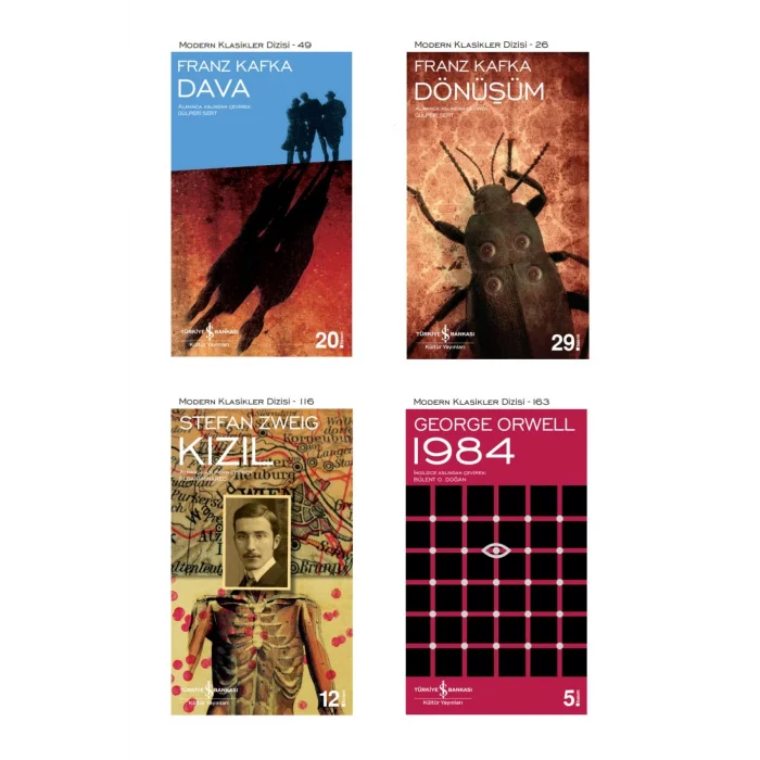 1984 + Dava + Dönüşüm + Kızıl- 4 Kitap Set - Iş Bankası Özel Set 1984 Kitabı