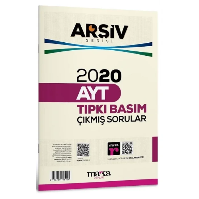 2020 AYT ARŞİV SERİSİ Tıpkı Basım Çıkmış Sorular Tamamı Video Çözümlü