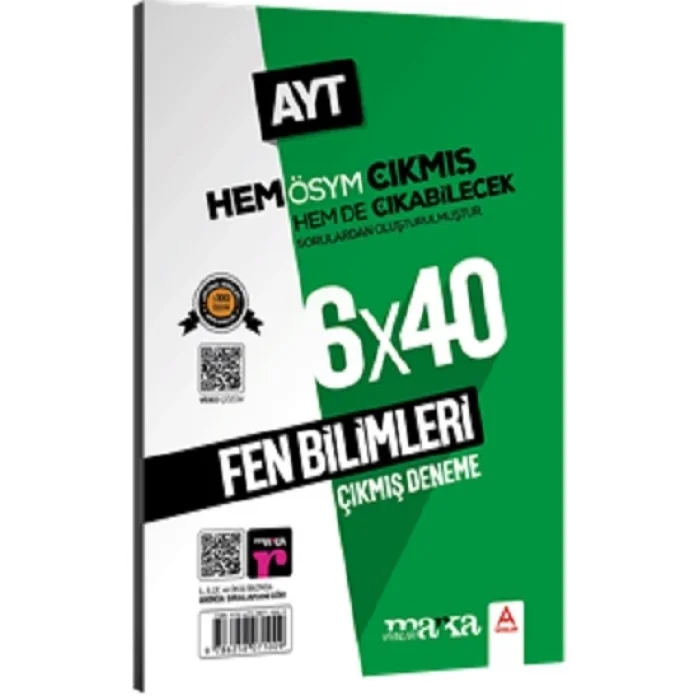 2024 AYT Fen Bilimleri ÖSYM Çıkmış ve Çıkabilecek Sorulardan Oluşturulmuş 6 Deneme Sınavı Tamamı Video Çözümlü