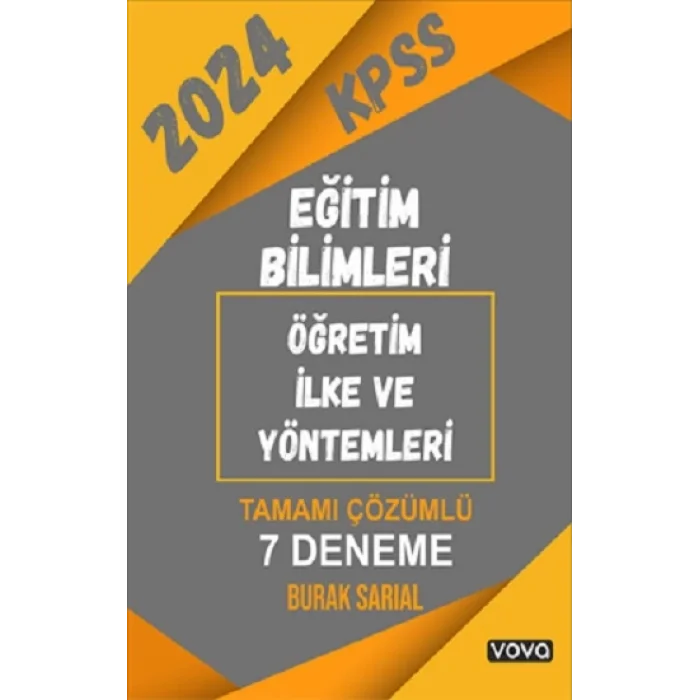 2024 Kpss Eğitim Bilimleri Öğretim İlke ve Yöntemleri Tamamı Çözümlü 7 Deneme
