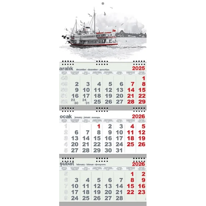 2026 Gemici Takvim - Yolcu Gemisi