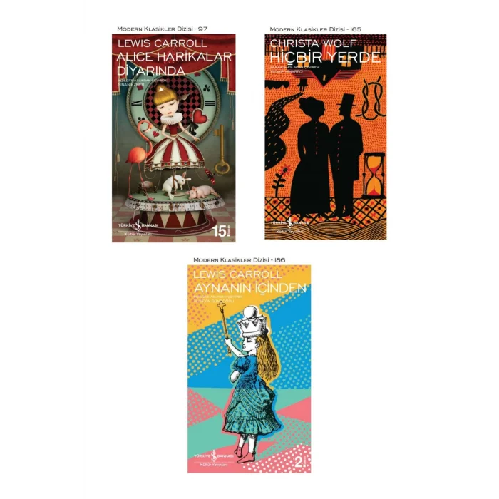 Alice Harikalar Diyarında + Aynanın Içinden + Hiçbir Yerde- 3 Kitap Set - Iş Bankası Özel Set