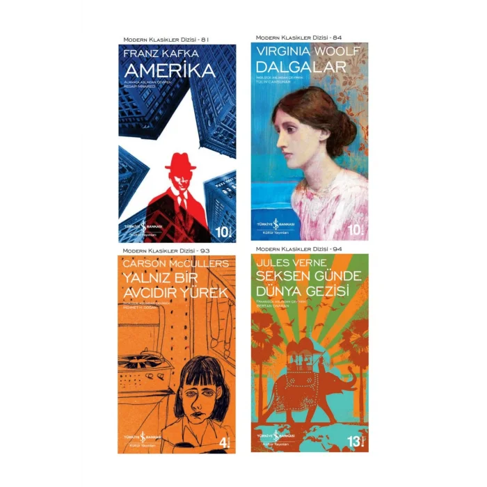 Amerika + Dalgalar + Yalnız Bir Avcıdır Yürek + Seksen Günde Dünya Gezisi- 4 Kitap Set