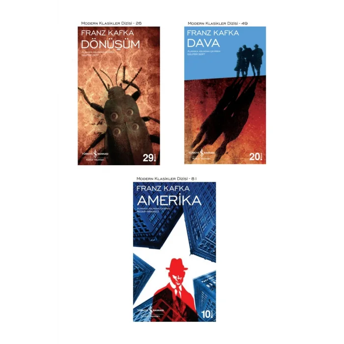 Amerika + Dava + Dönüşüm- 3 Kitap Set - Iş Bankası Özel Set Amerika Kitabı